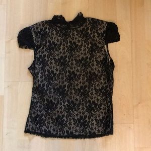 Laundry lace cap sleeve shirt